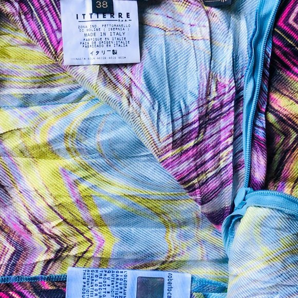 vintage Roberto Cavalli ruched psychedelic midi skirt Sz 38 - Picture 8 of 8